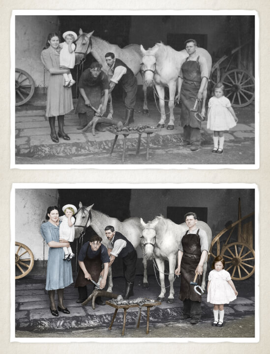 Kolorování, restaurování černobílých fotografií