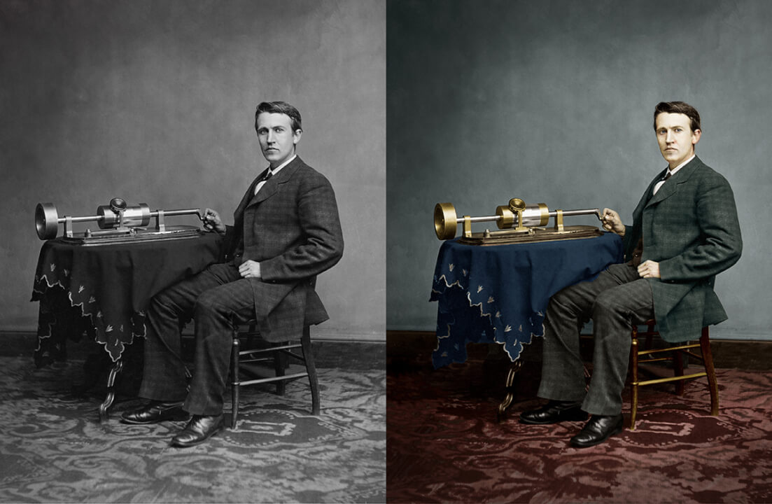 Kolorování, restaurování černobílých fotografií