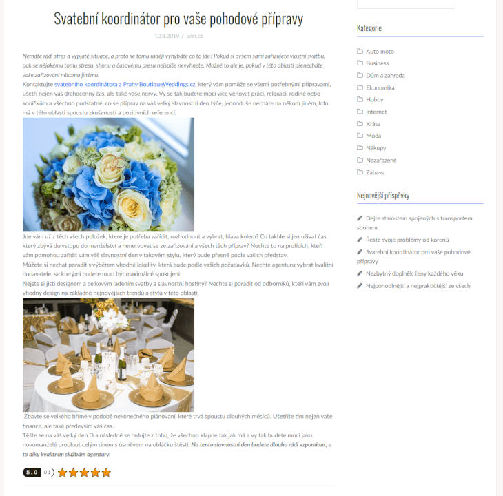 Napsání a publikace PR článku do magazínu s vysokým Moz 32