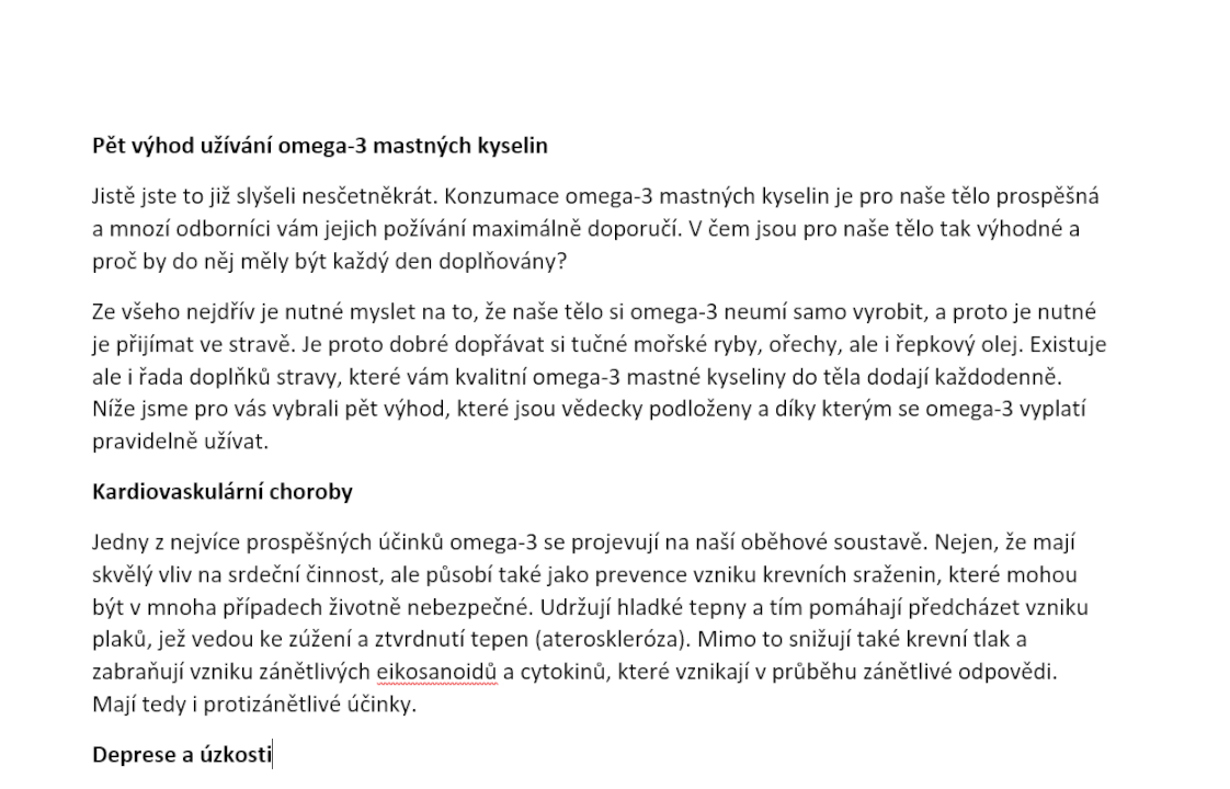 Profesionální copywriting (cena za 1800 znaků bez mezer)