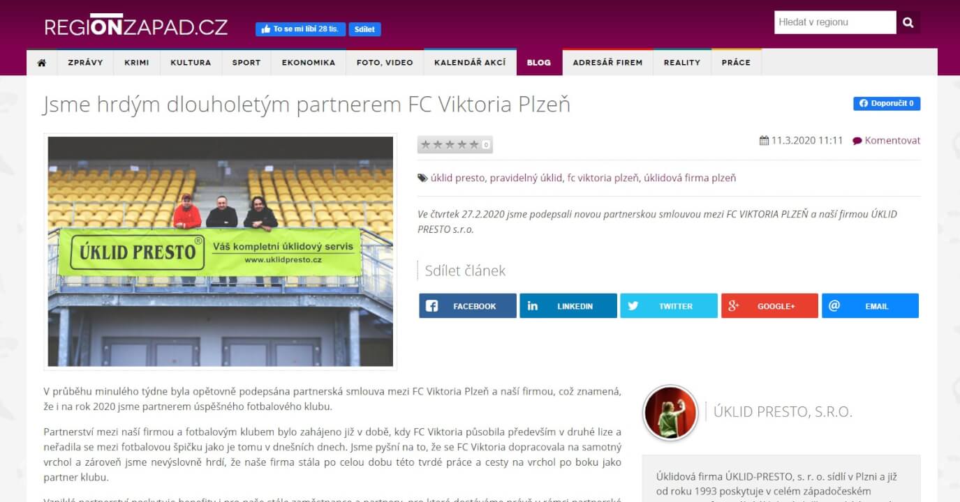 1x odkaz na webu REGIONZAPAD.CZ