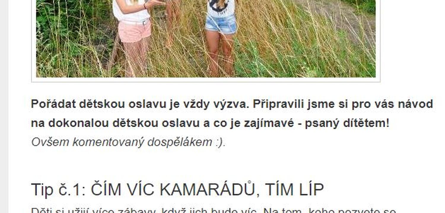 stare-pohadky.cz - umístění článku s dětskou tématikou