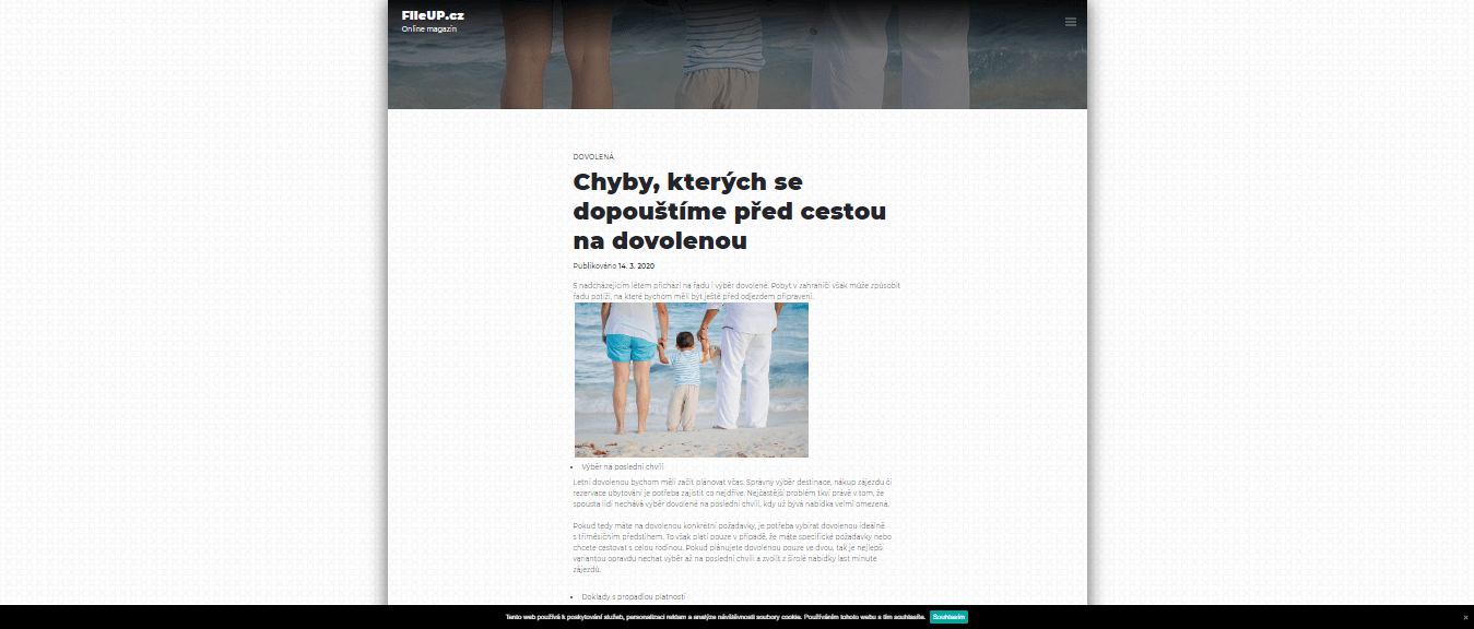 Publikace PR článku do magazínu fileup.cz