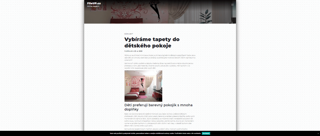 Publikace PR článku do magazínu fileup.cz