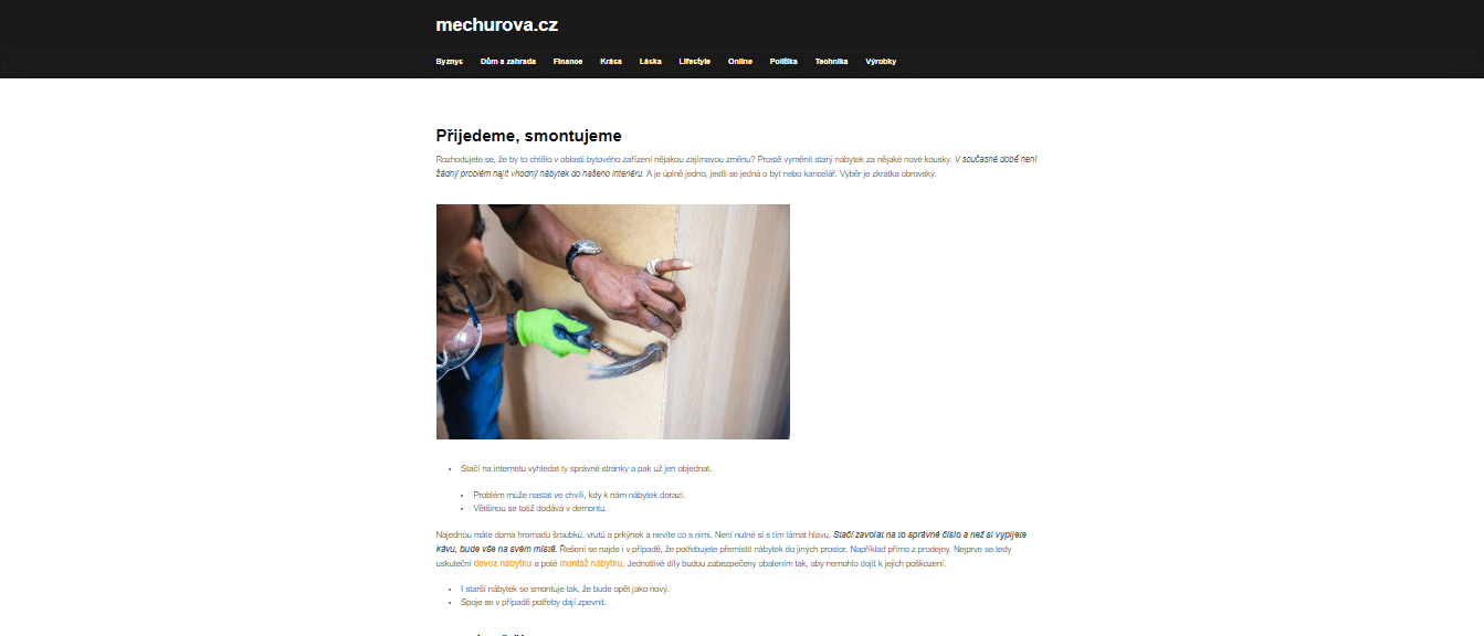 Publikace PR článku do magazínu mechurova.cz