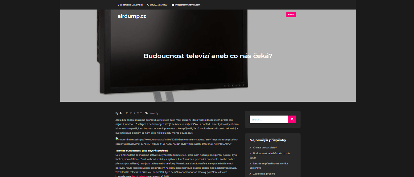 Publikace PR článku do magazínu airdump.cz