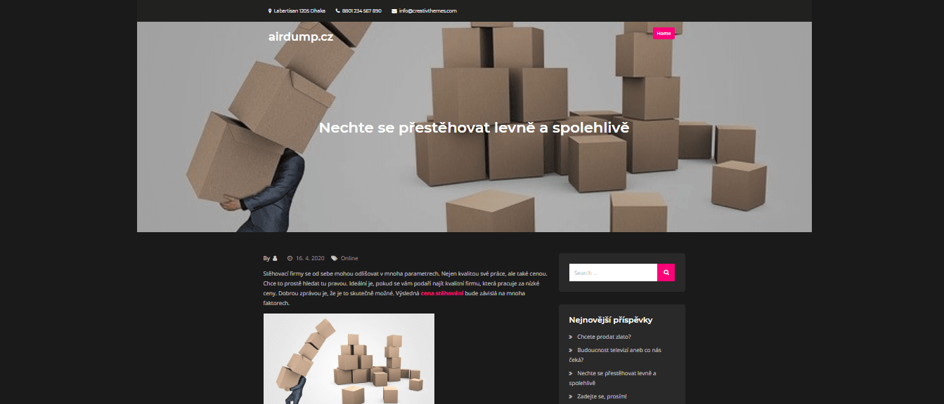 Publikace PR článku do magazínu airdump.cz