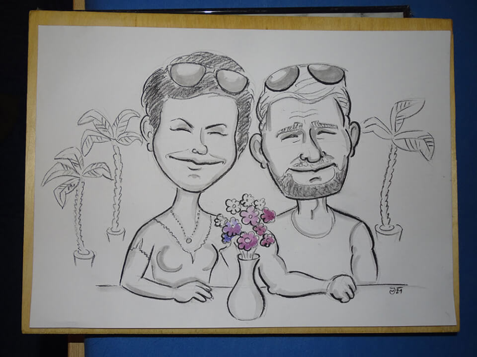 Karikatura černobílá A3 dle fotografie