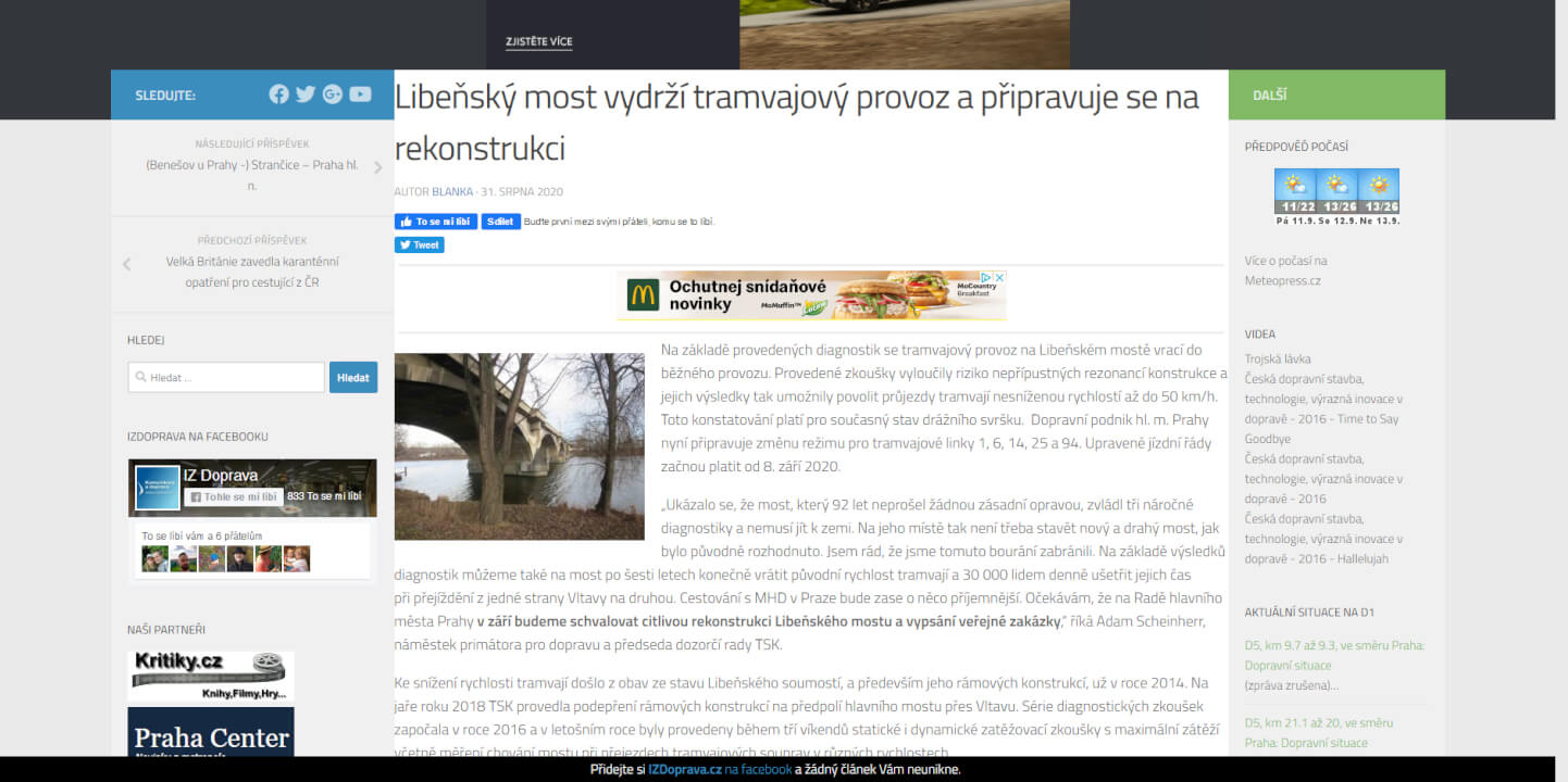 Publikace Vašeho článku na webu dopravního zaměření