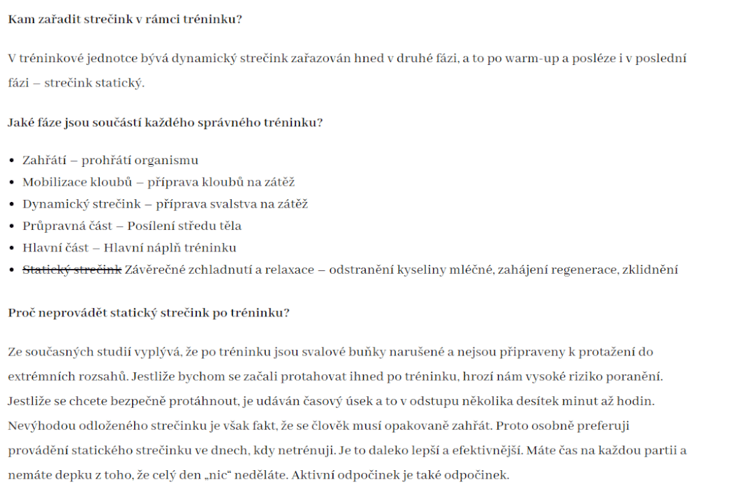 Článek na téma zdravý životní styl