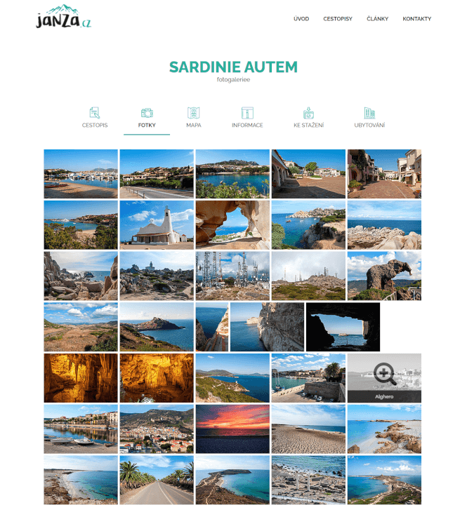 Odkaz na webu o cestování