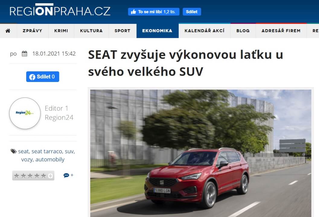 Publikování článku s odkazem na webu REGIONPRAHA.CZ