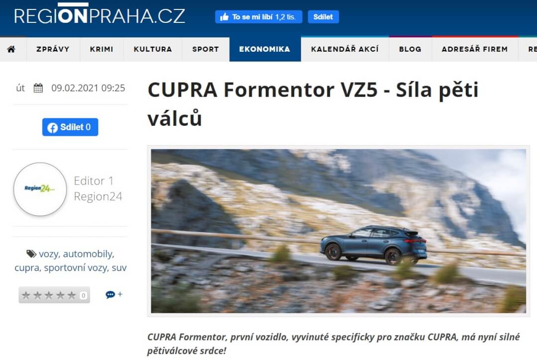 Publikování článku s odkazem na webu REGIONPRAHA.CZ