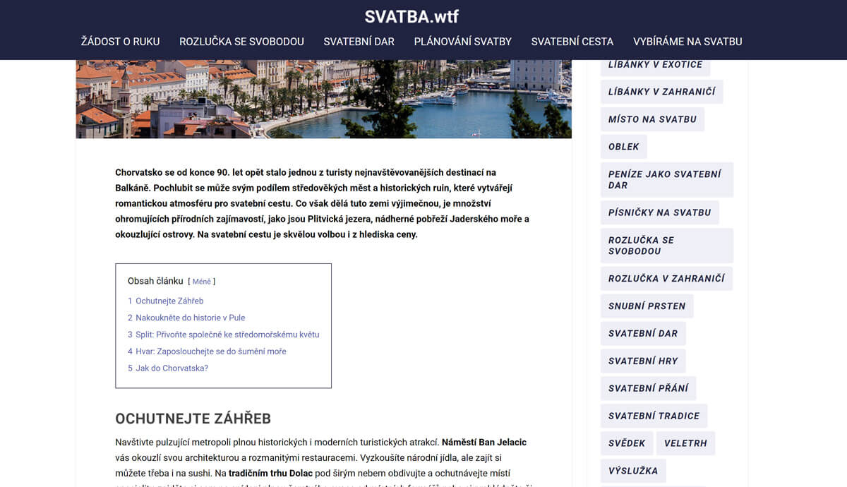 Publikuji (případně i napíši) článek na Svatba.wtf