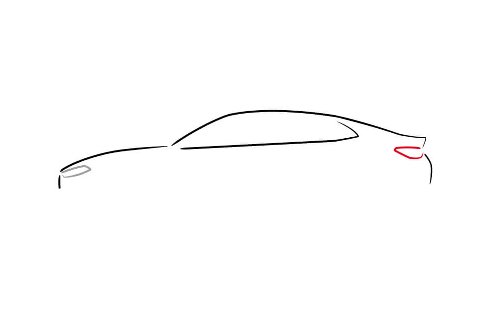 Jednoduchý nákres auta