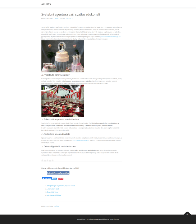 Publikace PR článku do magazínu alurex.cz