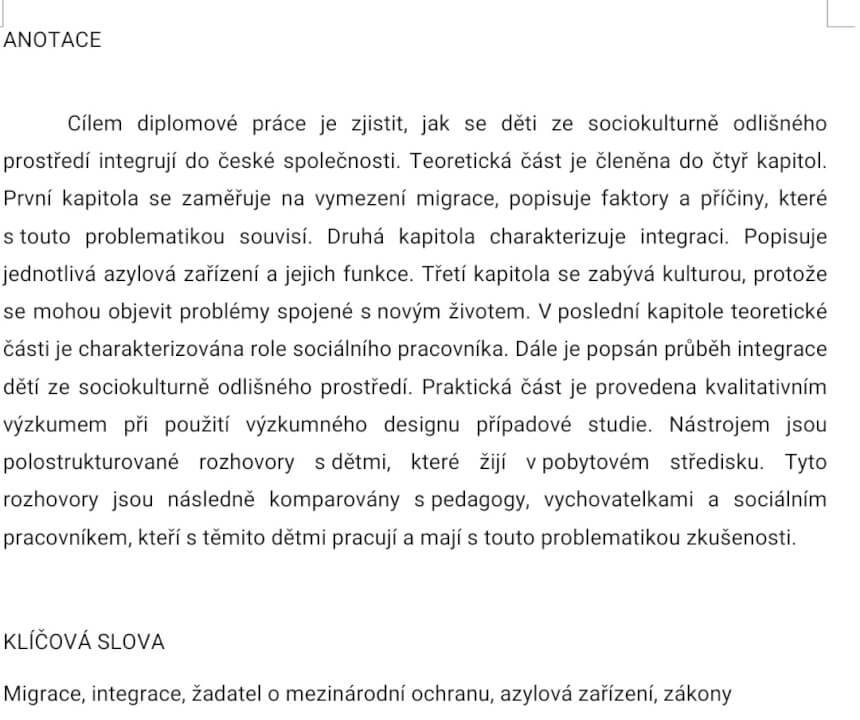 Překlad anotace do AJ