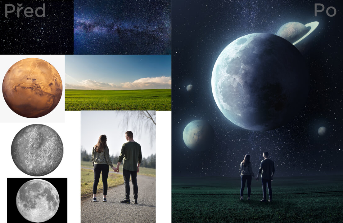 Úprava a retuše fotografií, fotomontáž