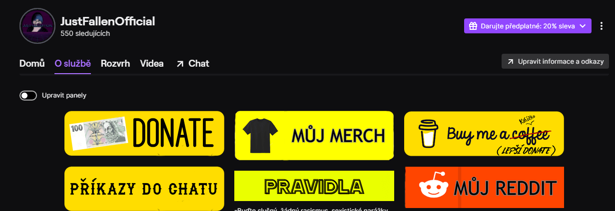 Poutavá Grafika na Twitch streamy na přání