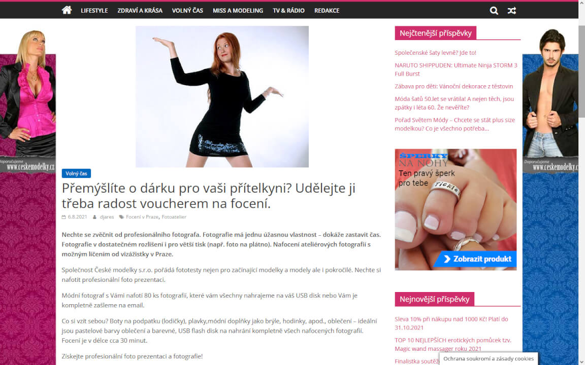 Publikace PR článku v magazínu www.svetemmody.cz