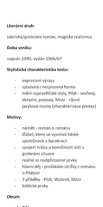 Maturitní otázky - Český jazyk a Literatura