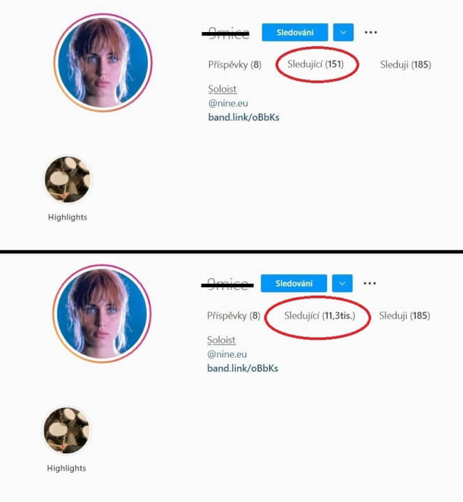 Instagram odběratelé, 1 000+ Instagramových sledujících