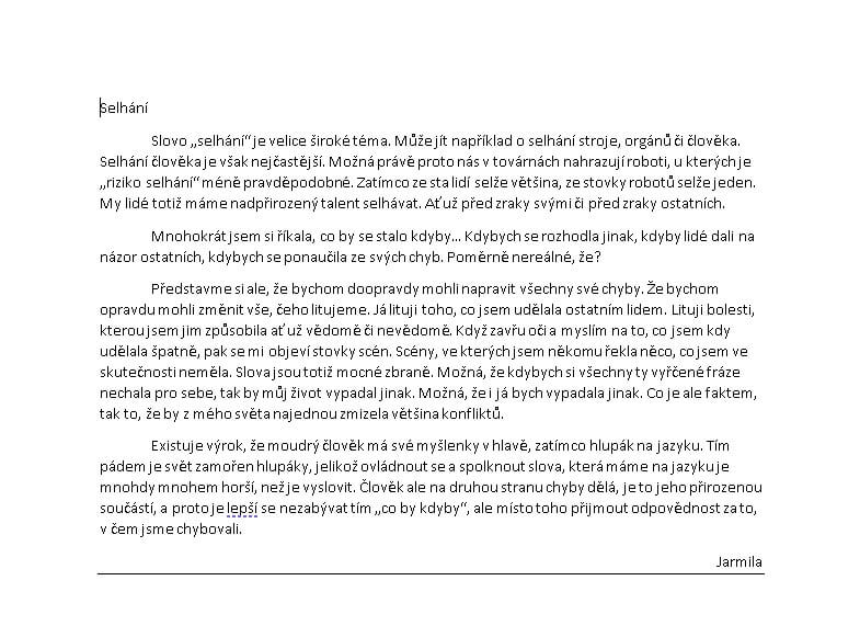 Text na libovolné téma