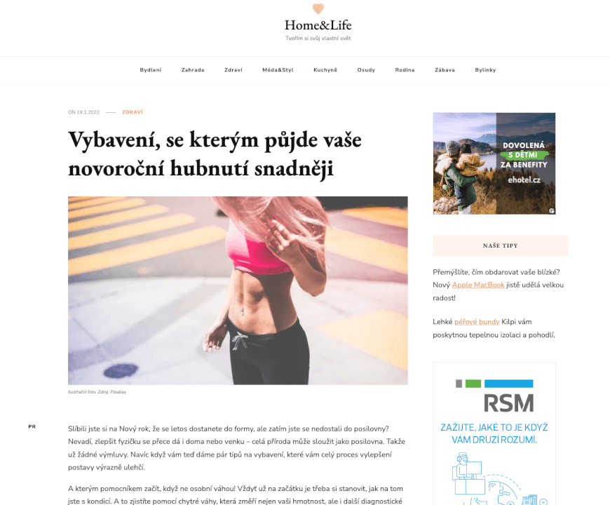 3x publikace PR článku v českých magazínech