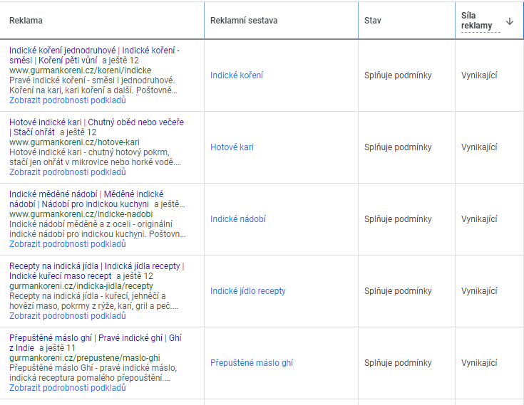 Analýza reklam na FB, Google Ads, Sklik