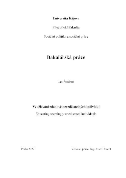 MS Word - formátování závěrečných prací