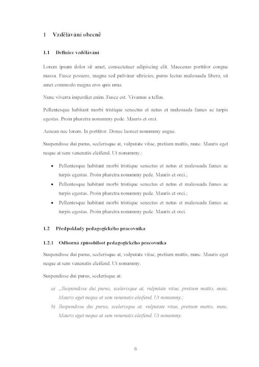 MS Word - formátování závěrečných prací