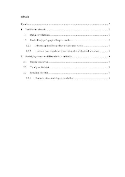 MS Word - formátování závěrečných prací