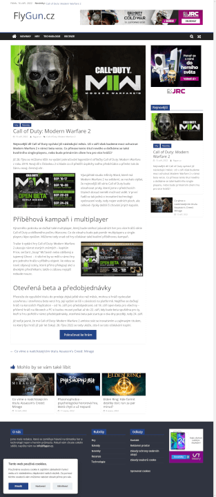 Publikuji PR článek na herním webu flygun.cz