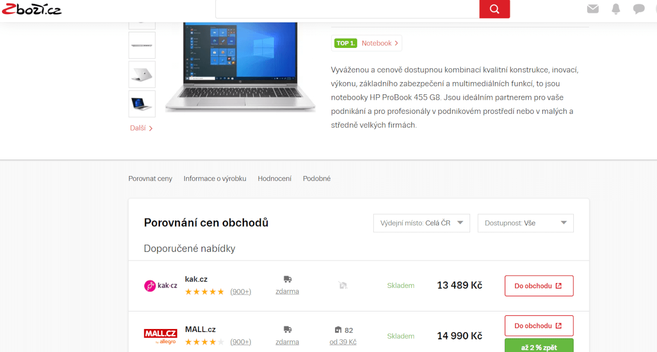 Spárování Zboží.cz s Vaším E-shopem