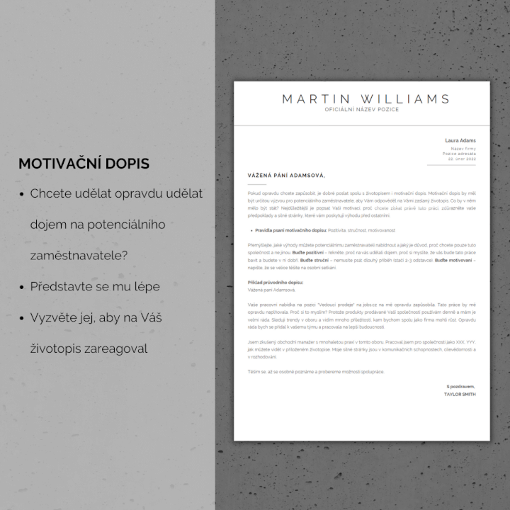 Moderní a profesionální šablona pro životopis