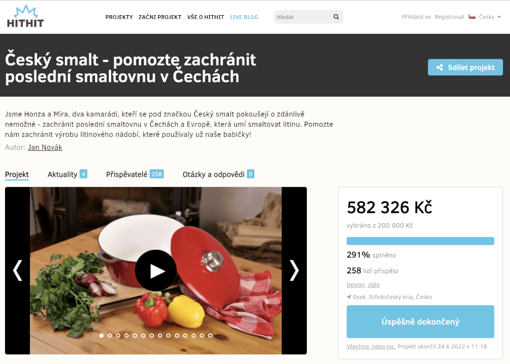 5h Konzultace Crowdfunding - HitHit, Indiegogo, Kickstarter 
