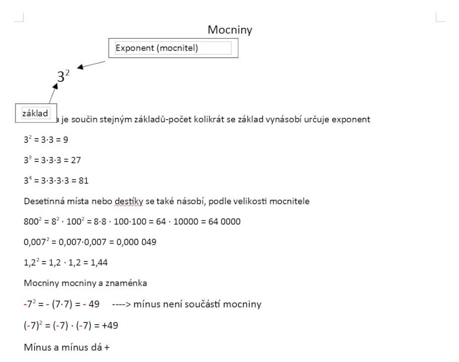 Vypočítání úlohy s postupem a vysvětlením řešení