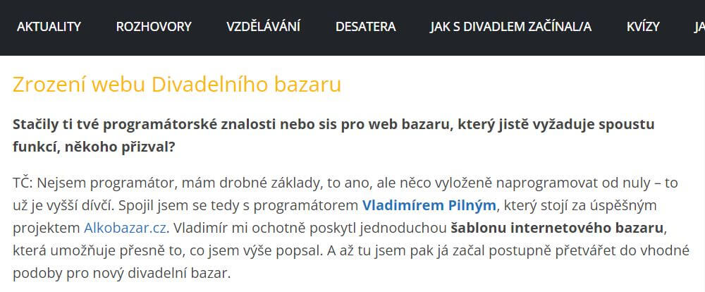 Zpětné odkazy na kvalitním tematickém webu