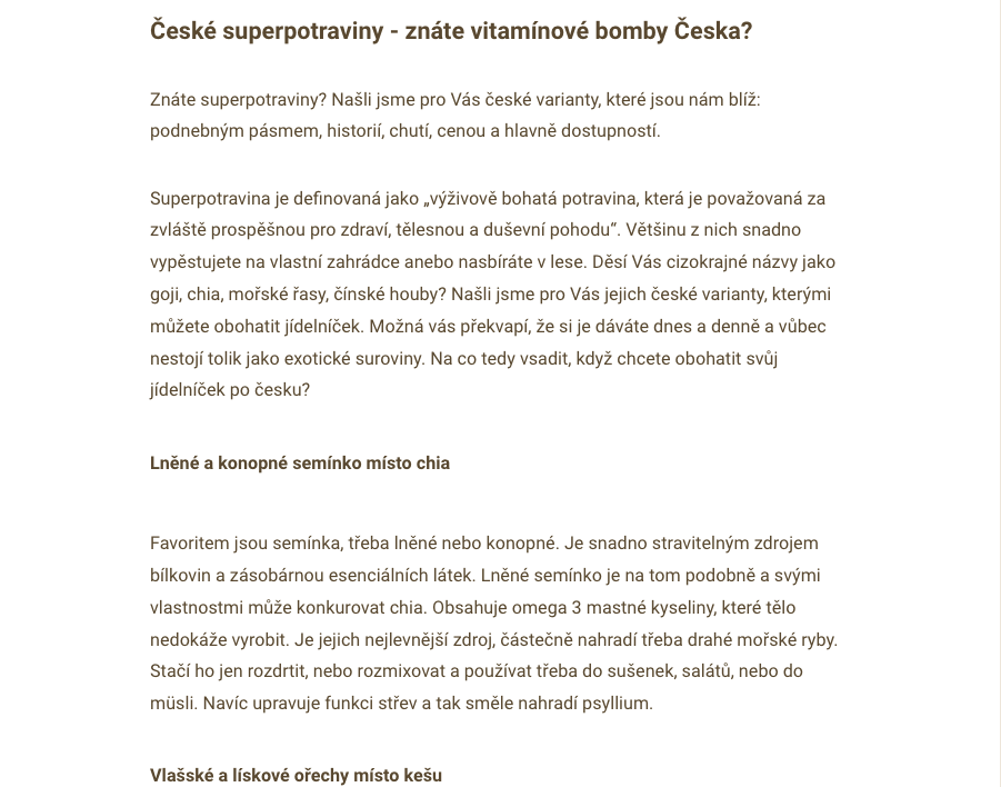 Profesionální článek na míru