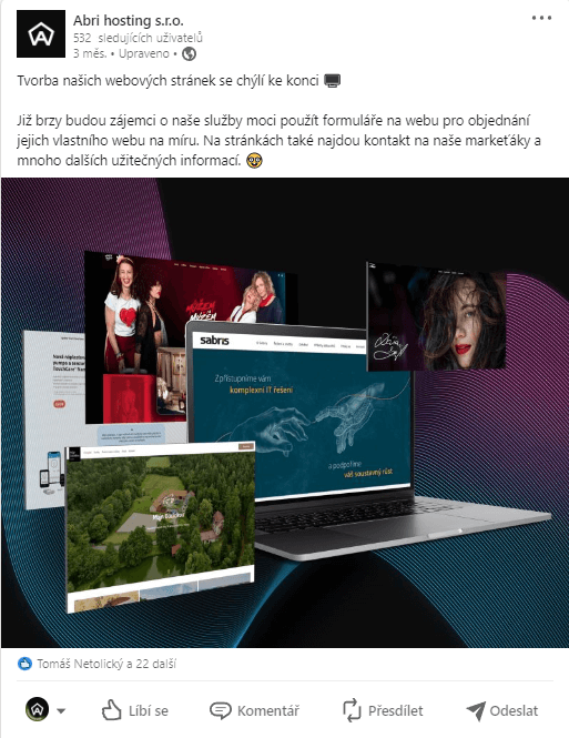 Firemní obsah pro sociální sítě