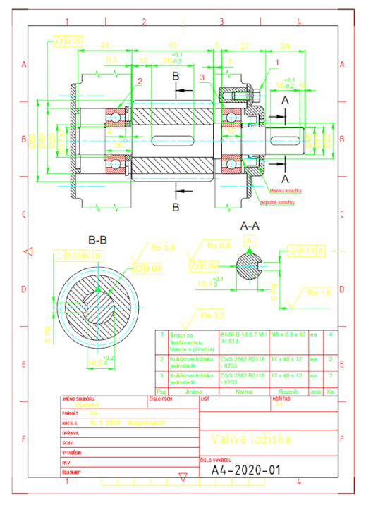 Strojírenská dokumentace strojních součástí CAD a Inventor