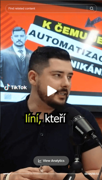 Sestříhám video (max 120s), přidám české titulky pro TikTok 