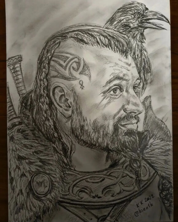 fantasy portrét tužkou