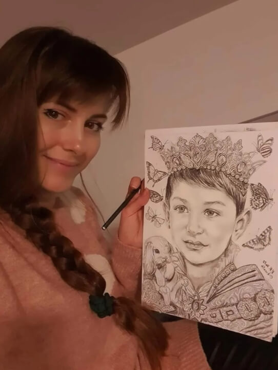 fantasy portrét tužkou