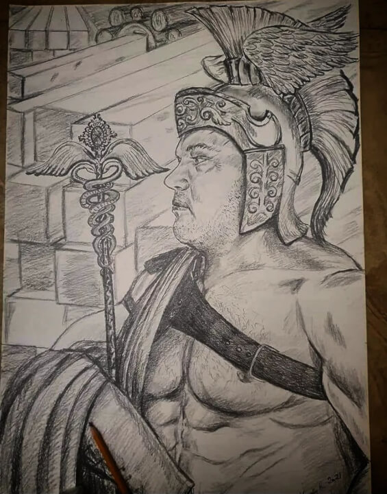 fantasy portrét tužkou