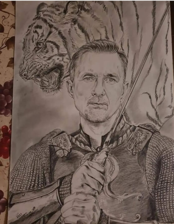 fantasy portrét tužkou