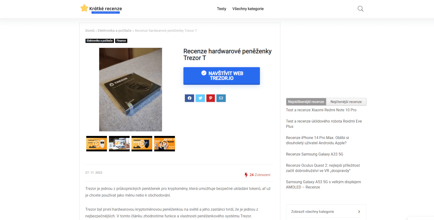 Publikuji vaši recenzi na portále KratkeRecenze.cz