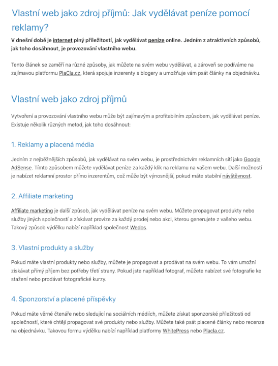 Napíšeme pro vás profesionální článek