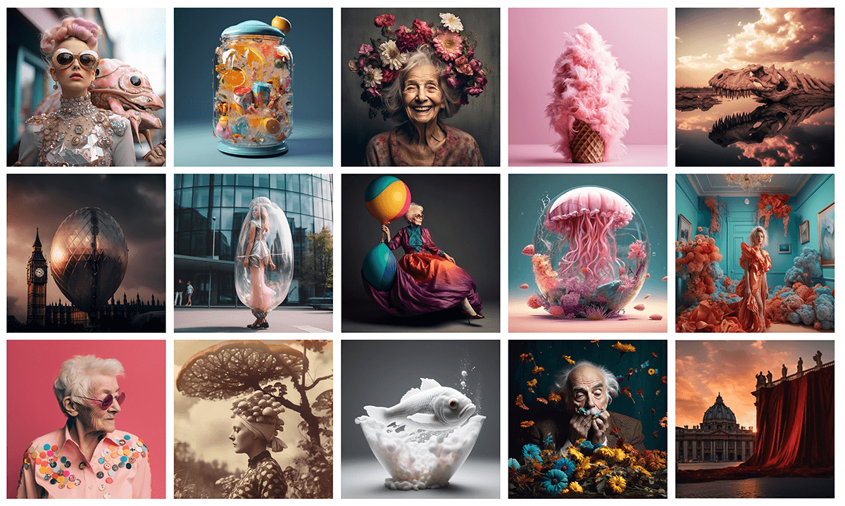 Plakát s generovaným motivem pomocí umělé inteligence