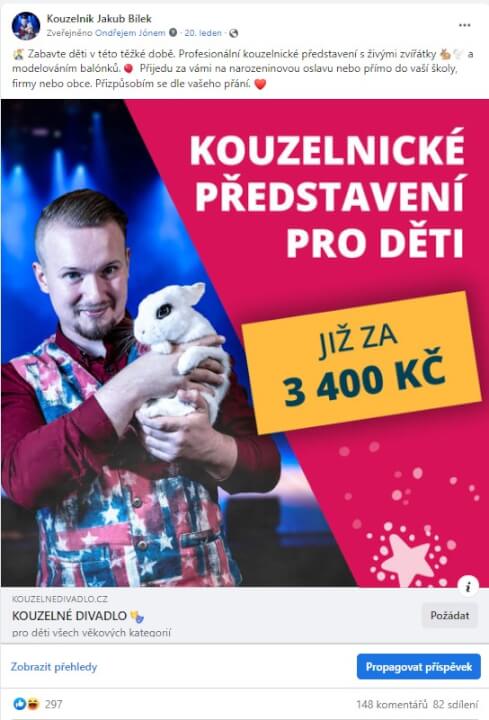 Reklama na Facebooku, Instagramu, TikToku